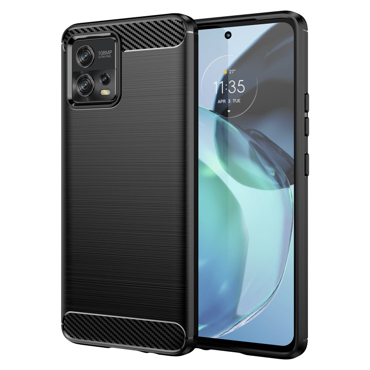 For Motorola Moto G72 5G Brushed Texture Carbon Fiber TPU Phone Case(Black) - Motorola Cases by PMC Jewellery | Online Shopping South Africa | PMC Jewellery