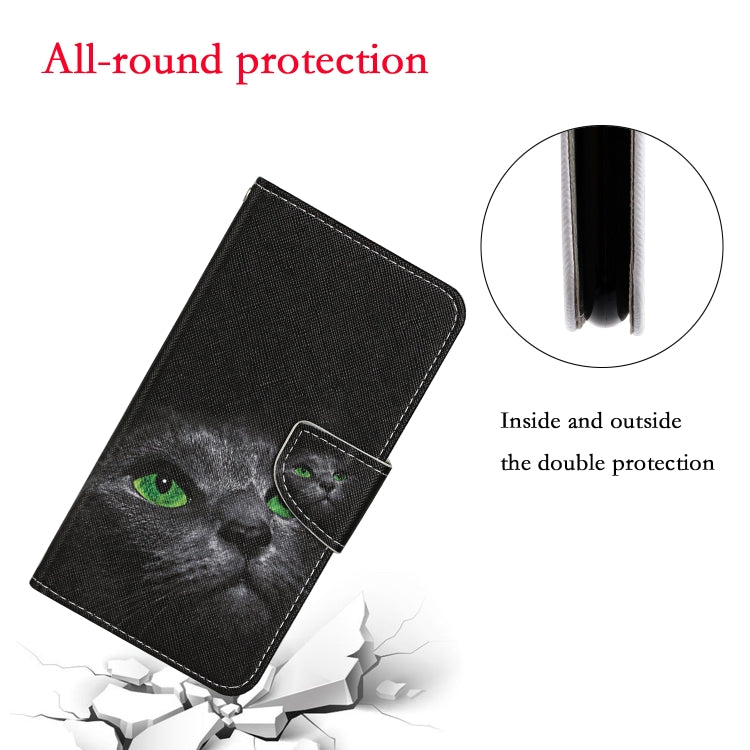 For Xiaomi Redmi A1 Colored Drawing Pattern Leather Phone Case(Black Cat) - Xiaomi Cases by PMC Jewellery | Online Shopping South Africa | PMC Jewellery