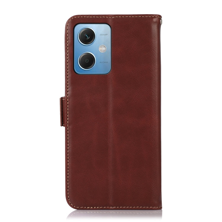 For Xiaomi Redmi Note 12 China Crazy Horse Top Layer Cowhide Leather Phone Case(Brown) - Note 12 Cases by PMC Jewellery | Online Shopping South Africa | PMC Jewellery