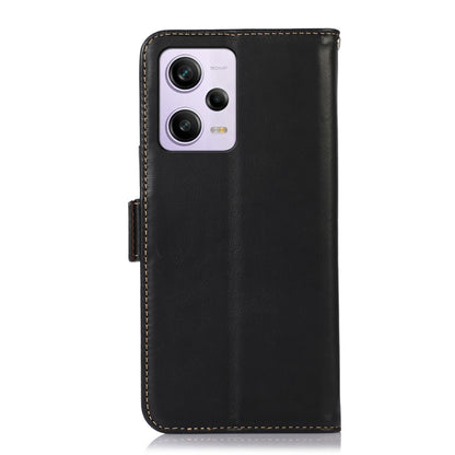 For Xiaomi Redmi Note 12 Pro 5G China Crazy Horse Top Layer Cowhide Leather Phone Case(Black) - Note 12 Pro Cases by PMC Jewellery | Online Shopping South Africa | PMC Jewellery