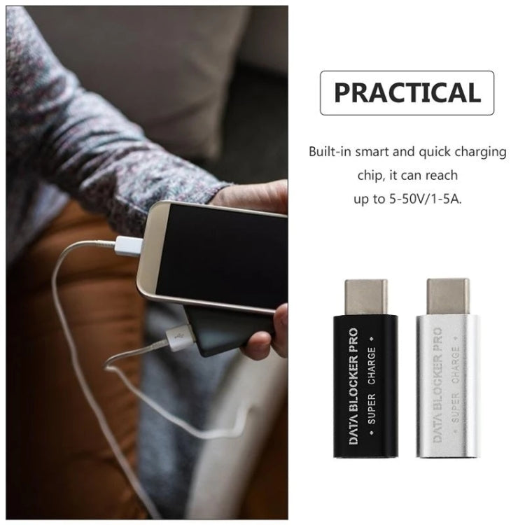 GE07 USB-C / Type-C Data Blocker Fast Charging Connector(Black) - Converter & Adapter by PMC TechLife | Online Shopping South Africa | PMC TechLife