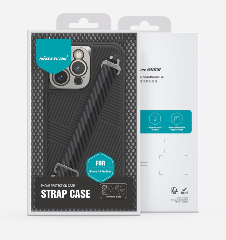 For iPhone 14 Pro Max NILLKIN Full Coverage Phone Case with Wrist Strap(Green) - iPhone 14 Pro Max Cases by NILLKIN | Online Shopping South Africa | PMC Jewellery | Buy Now Pay Later Mobicred