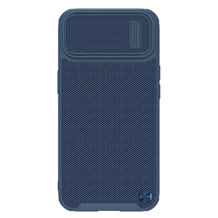 For iPhone 14 NILLKIN Texture MagSafe Camshield PC + TPU Phone Case(Blue) - iPhone 14 Cases by NILLKIN | Online Shopping South Africa | PMC Jewellery | Buy Now Pay Later Mobicred