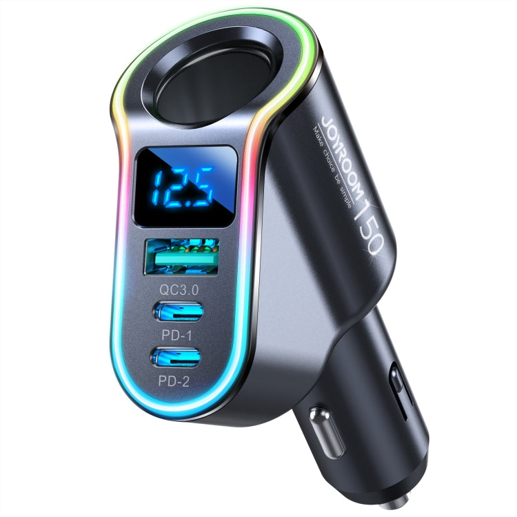 JOYROOM JR-CL21 150W 4-in-1 USB + Type-Cx2 Car Charger with Cigarette Lighter(Black) - Car Charger by JOYROOM | Online Shopping South Africa | PMC Jewellery | Buy Now Pay Later Mobicred