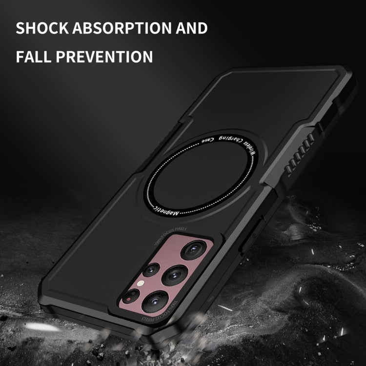 For Samsung Galaxy S22 Ultra 5G MagSafe Shockproof Armor Phone Case(Black) - Galaxy S22 Ultra 5G Cases by PMC TechLife | Online Shopping South Africa | PMC TechLife
