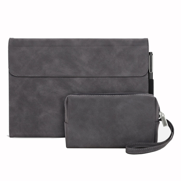 For Microsoft Surface Pro 9 / Surface Pro 10 Sheepskin All-Inclusive Shockproof Protective Case with Power Bag(Grey) - Others by PMC Jewellery | Online Shopping South Africa | PMC Jewellery | Buy Now Pay Later Mobicred