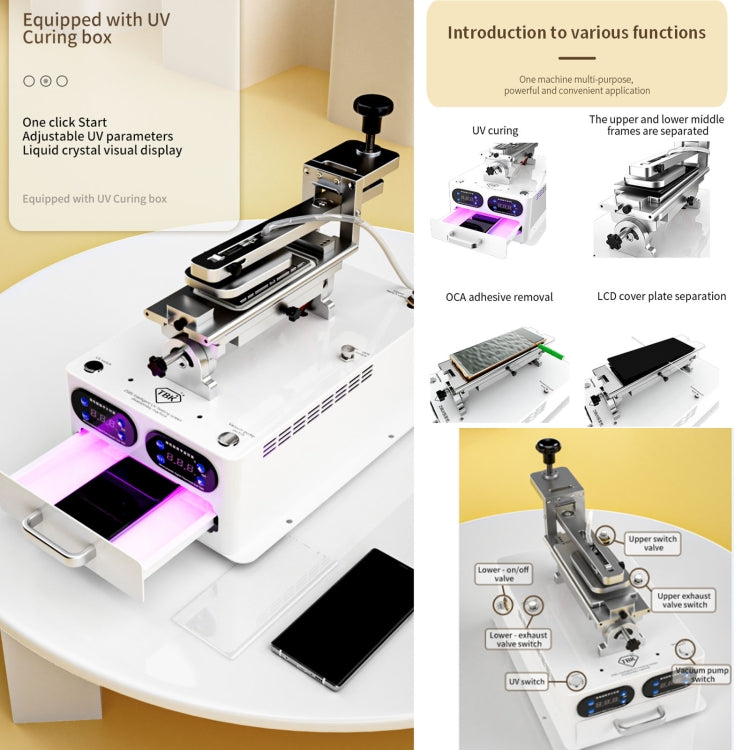 TBK 258S Intelligent Multi-function UV Cured Disassembly Machine, Plug:US Plug - Separation Equipment by TBK | Online Shopping South Africa | PMC Jewellery | Buy Now Pay Later Mobicred