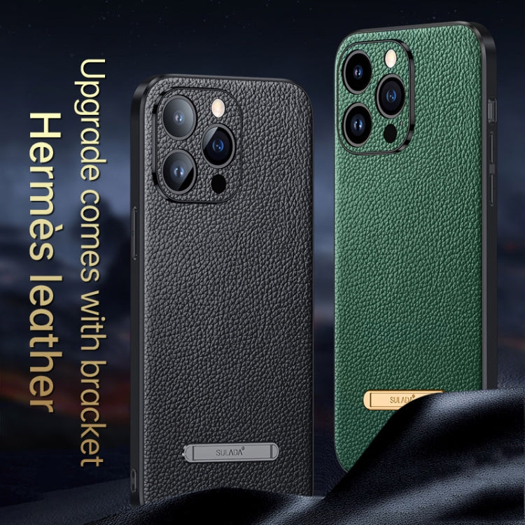 For iPhone 14 SULADA Famous Artisan Series Litchi Leather PC + TPU Phone Case(Brown) - iPhone 14 Cases by SULADA | Online Shopping South Africa | PMC Jewellery