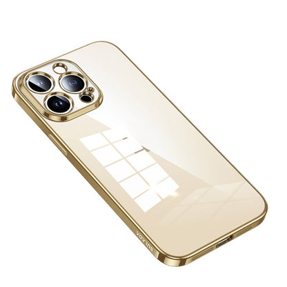 For iPhone 14 Pro Max SULADA Shine Through Series Plating TPU Transparent Phone Protective Case(Gold) - iPhone 14 Pro Max Cases by SULADA | Online Shopping South Africa | PMC Jewellery | Buy Now Pay Later Mobicred