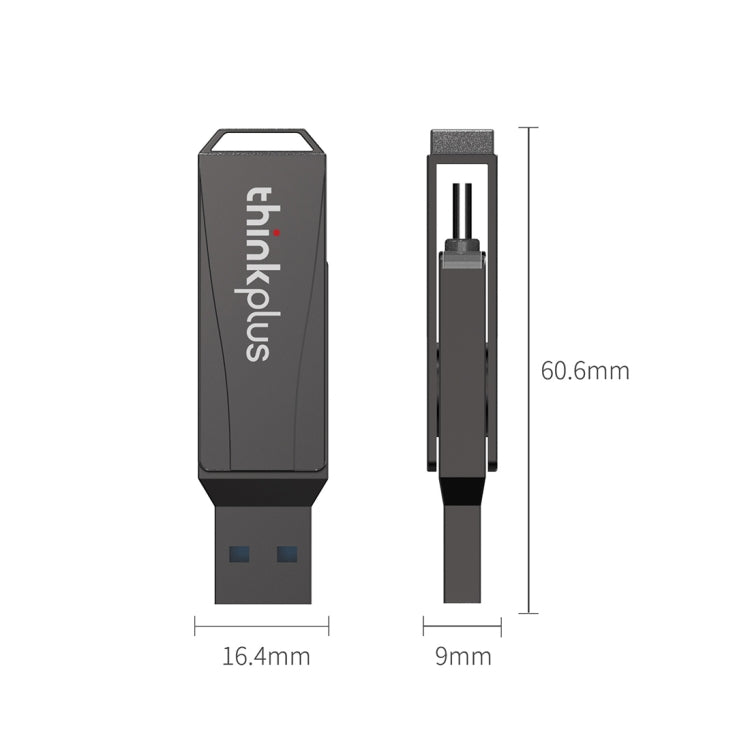 Lenovo Thinkplus MU252 USB 3.1 + USB-C / Type-C Flash Drive, Memory:64GB - USB Flash Drives by Lenovo | Online Shopping South Africa | PMC Jewellery | Buy Now Pay Later Mobicred