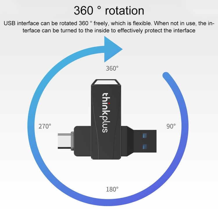 Lenovo Thinkplus MU252 USB 3.1 + USB-C / Type-C Flash Drive, Memory:128GB - USB Flash Drives by Lenovo | Online Shopping South Africa | PMC Jewellery | Buy Now Pay Later Mobicred