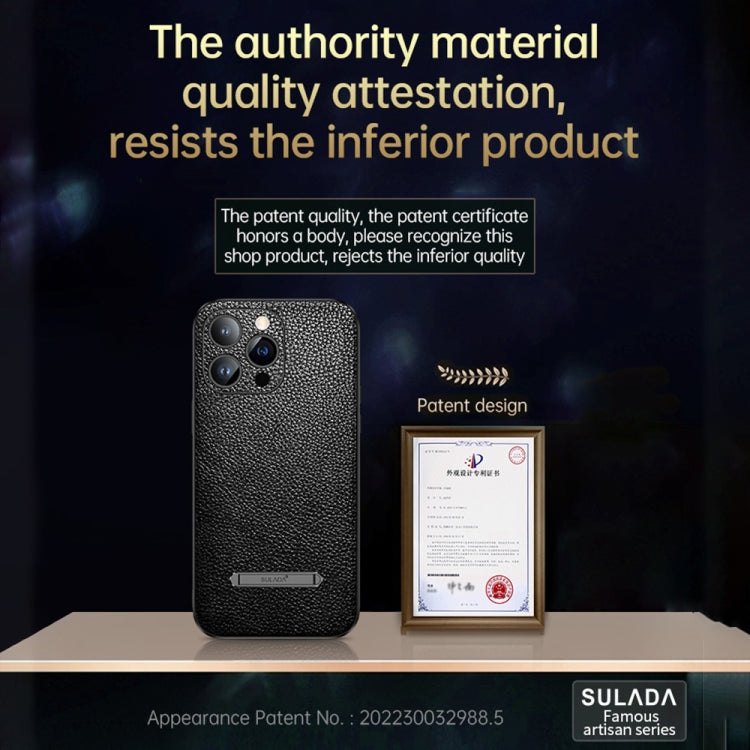 For iPhone 13 Pro SULADA Invisible Bracket Leather Back Cover Phone Case(Red) - iPhone 13 Pro Cases by SULADA | Online Shopping South Africa | PMC TechLife | Buy Now Pay Later Mobicred