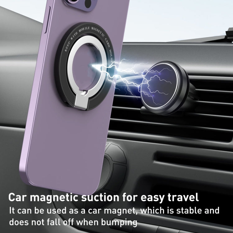 Car Magnetic Dual Axis Ring Phone Holder(Bright Purple) - Ring Holder by PMC Jewellery | Online Shopping South Africa | PMC Jewellery