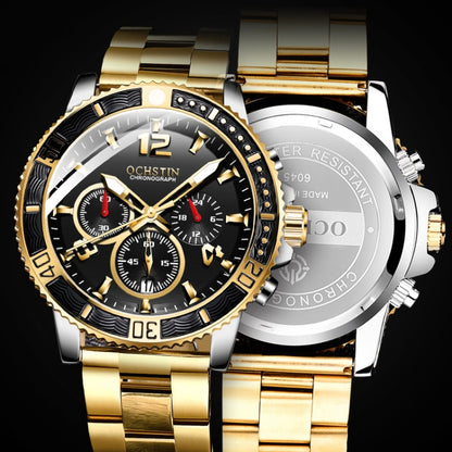 OCHSTIN 7263 Fashion Steel Strap Multifunctional Quartz Men Watch(Gold) - Metal Strap Watches by OCHSTIN | Online Shopping South Africa | PMC Jewellery | Buy Now Pay Later Mobicred