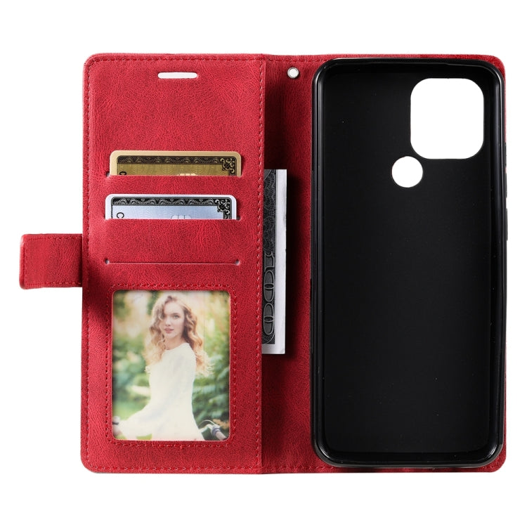 For Xiaomi Redmi A1+ Skin Feel Splicing Leather Phone Case(Red) - free shipping - PMC TechLife - Order now!