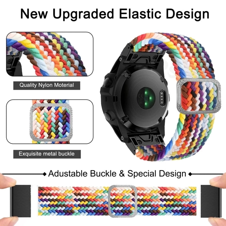 Compatible with Garmin Fenix 7 Adjustable Nylon Braided Elasticity Watch Band(Blue) - free shipping - PMC TechLife - Order now!