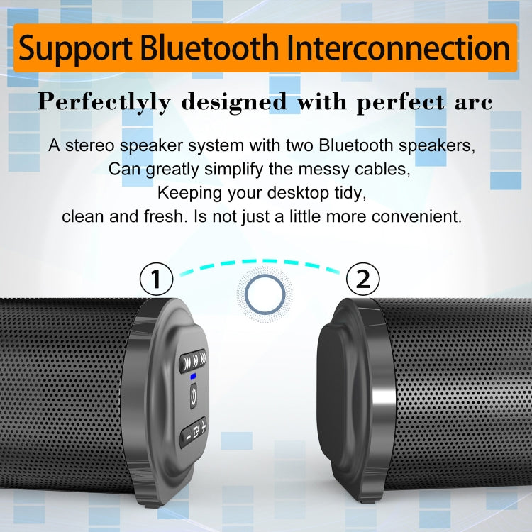 BS-10 Bluetooth 5.0 Speaker TV Soundbar with Remote Control(Black) - Desktop Speaker by PMC TechLife | Online Shopping South Africa | PMC TechLife
