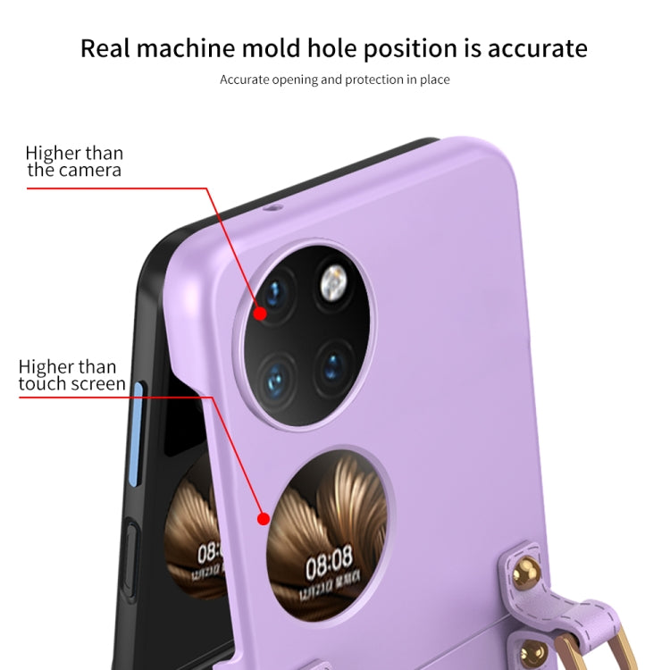 For Huawei P50 Pocket GKK Ultrathin Mini Handbag Protective Phone Case with Wrist Strap(Purple) - Huawei Cases by GKK | Online Shopping South Africa | PMC Jewellery