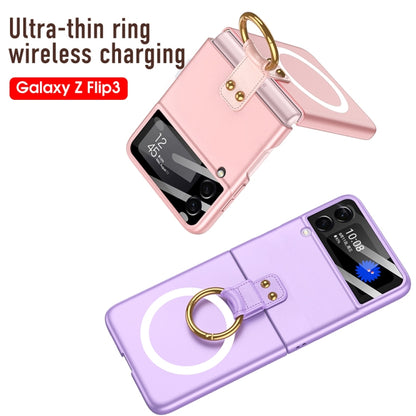 For Samsung Galaxy Z Flip3 5G GKK MagSafe Ultrathin Integrated Shockproof Phone Case with Ring Holder(Green) - Galaxy Phone Cases by GKK | Online Shopping South Africa | PMC Jewellery | Buy Now Pay Later Mobicred