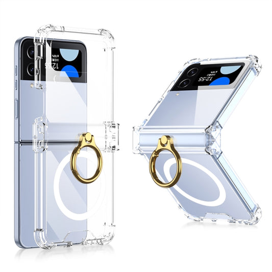 For Samsung Galaxy Z Flip4 GKK MagSafe Airbag Hinge Shockproof Phone Case with Ring Holder(Transparent) - Galaxy Z Flip4 5G Cases by GKK | Online Shopping South Africa | PMC Jewellery