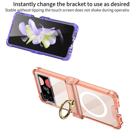 For Samsung Galaxy Z Flip4 GKK MagSafe Airbag Hinge Shockproof Phone Case with Ring Holder(Transparent) - Galaxy Z Flip4 5G Cases by GKK | Online Shopping South Africa | PMC Jewellery