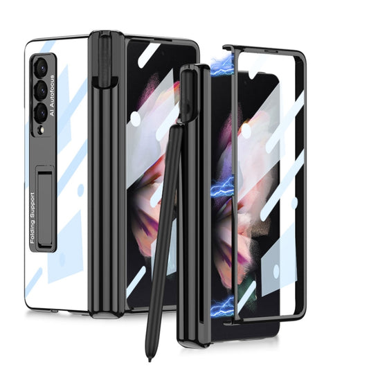 For Samsung Galaxy Z Fold3 5G GKK Magnetic Fold Hinge Shockproof Phone Case with Pen Slots(Black) - Galaxy Phone Cases by GKK | Online Shopping South Africa | PMC Jewellery | Buy Now Pay Later Mobicred