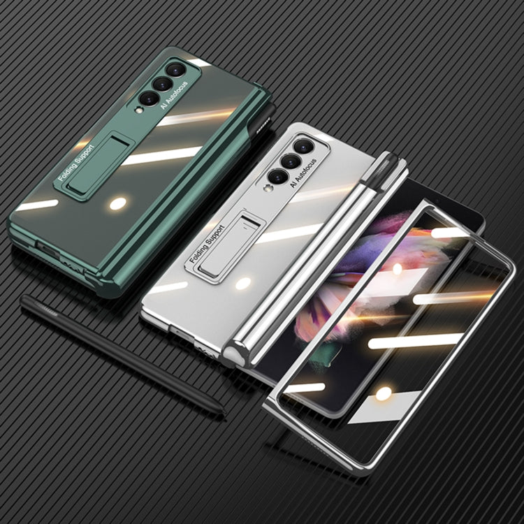 For Samsung Galaxy Z Fold3 5G GKK Magnetic Fold Hinge Shockproof Phone Case with Pen Slots(Green) - Galaxy Phone Cases by GKK | Online Shopping South Africa | PMC Jewellery | Buy Now Pay Later Mobicred