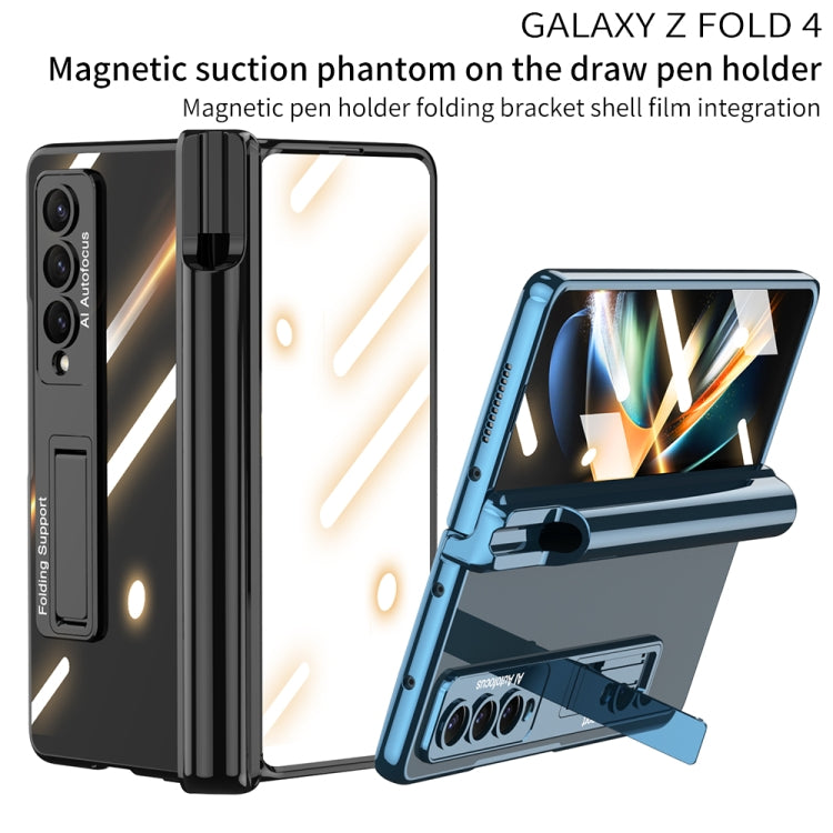 For Samsung Galaxy Z Fold4 GKK Magnetic Fold Hinge Shockproof Phone Case with Pen Slots(Blue) - Galaxy Z Fold4 5G Cases by GKK | Online Shopping South Africa | PMC Jewellery | Buy Now Pay Later Mobicred