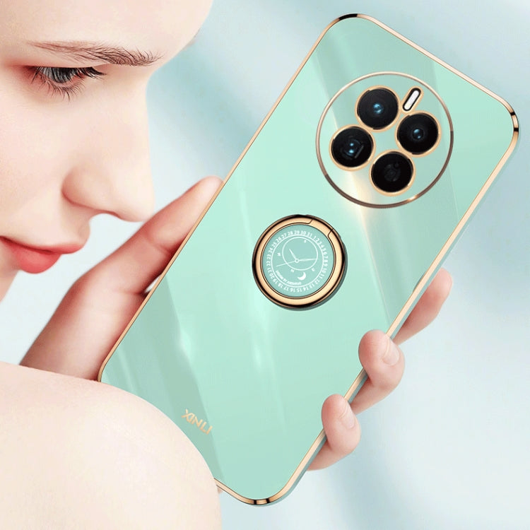 For Huawei nova 10 XINLI Straight Edge 6D Electroplate TPU Phone Case with Ring Holder(Pink) - Huawei Cases by PMC TechLife | Online Shopping South Africa | PMC TechLife | Buy Now Pay Later Mobicred