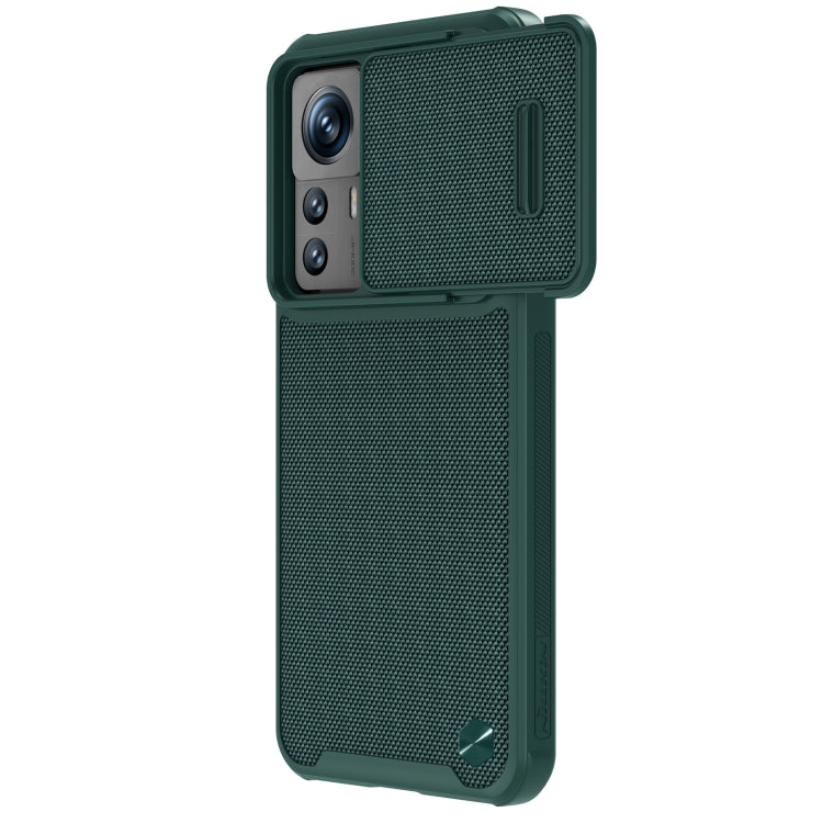 For Xiaomi 12T Pro NILLKIN 3D Textured Camshield PC + TPU Phone Case(Green) - Xiaomi Cases by NILLKIN | Online Shopping South Africa | PMC Jewellery | Buy Now Pay Later Mobicred