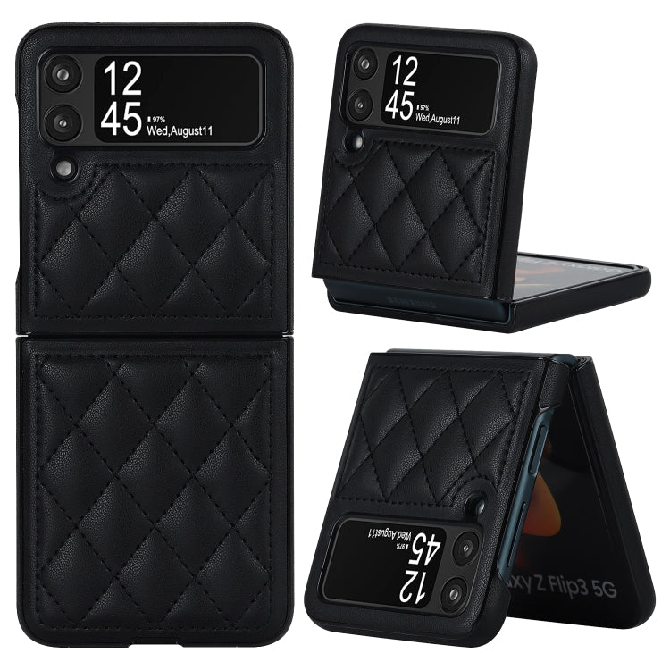 For Samsung Galaxy Z Flip4 Rhombic Microfiber Folding Phone Case(Black) - free shipping - PMC TechLife - Order now!