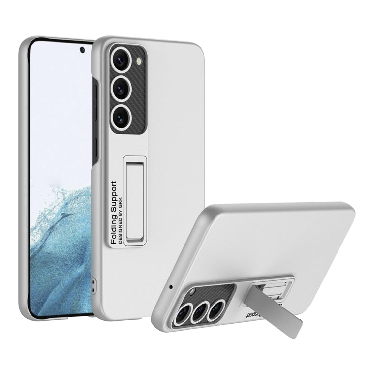 For Samsung Galaxy S23+ 5G GKK Ultra-thin Shockproof Phone Case with Holder(Silver) - Galaxy S23+ 5G Cases by GKK | Online Shopping South Africa | PMC Jewellery