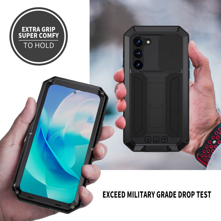 For Samsung Galaxy S23 5G R-JUST Sliding Camera Design Life Waterproof Dustproof Shockproof Phone Case(Black) - free shipping - PMC TechLife - Order now!