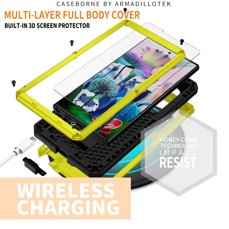 For Samsung Galaxy S23 Ultra 5G R-JUST Sliding Camera Design Life Waterproof Dustproof Shockproof Phone Case(Yellow) - Galaxy S23 Ultra 5G Cases by R-JUST | Online Shopping South Africa | PMC Jewellery | Buy Now Pay Later Mobicred