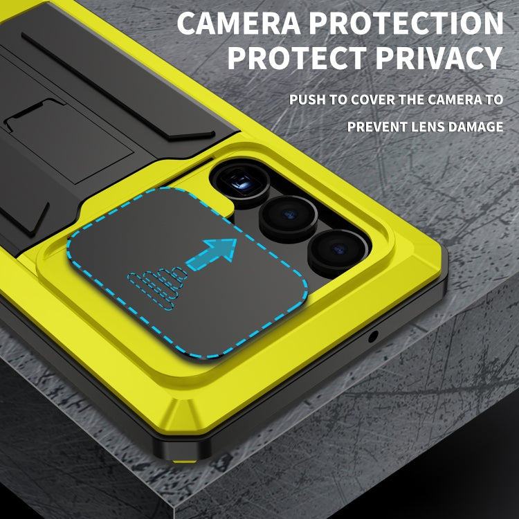 For Samsung Galaxy S23 Ultra 5G R-JUST Sliding Camera Design Life Waterproof Dustproof Shockproof Phone Case(Yellow) - Galaxy S23 Ultra 5G Cases by R-JUST | Online Shopping South Africa | PMC Jewellery | Buy Now Pay Later Mobicred