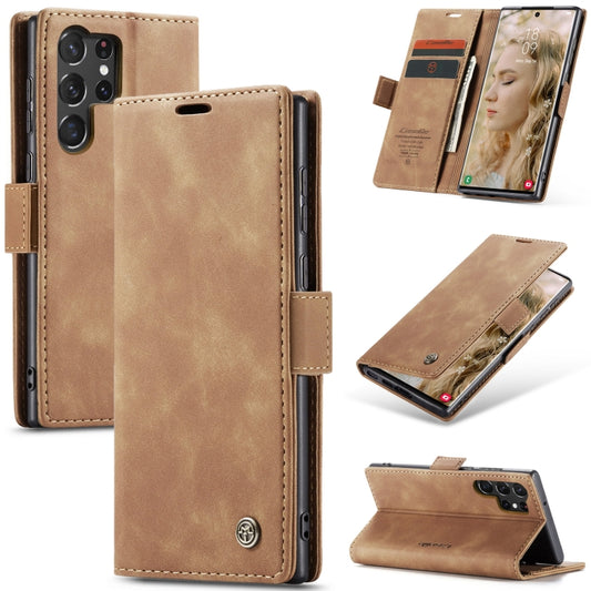 For Samsung Galaxy S23 Ultra 5G CaseMe 013 Multifunctional Horizontal Flip Leather Phone Case(Brown) - Galaxy S23 Ultra 5G Cases by CaseMe | Online Shopping South Africa | PMC Jewellery | Buy Now Pay Later Mobicred