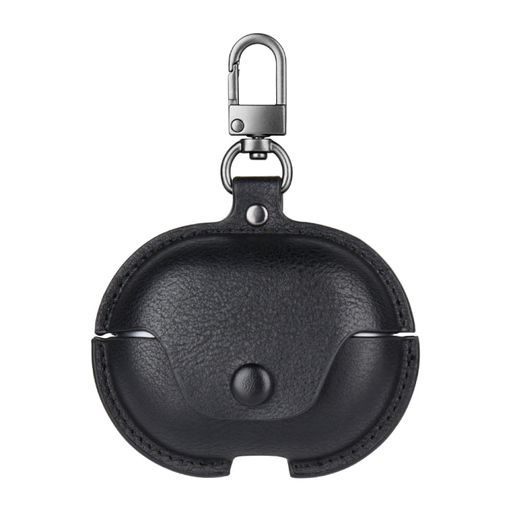 For Huawei FreeBuds Pro 2 Business Leather Earphone Protective Case with Hook(Black) - Huawei Earphone Case by PMC TechLife | Online Shopping South Africa | PMC TechLife