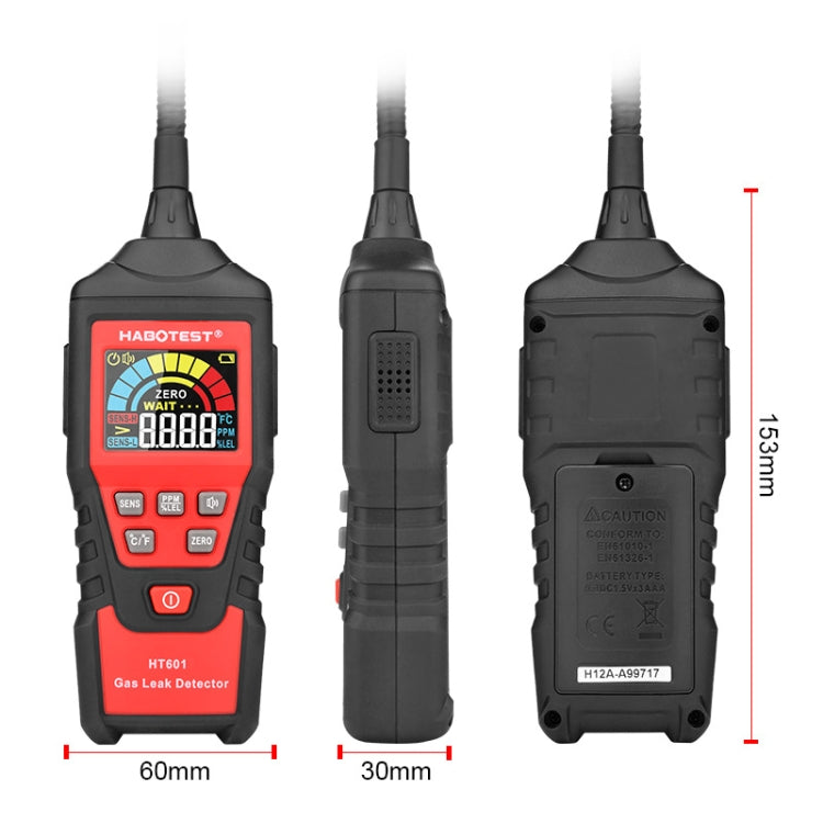 HABOTEST HT601B Combustible Gas Detector Thousand Battery Model with Numerical Display - Gas Monitor by HABOTEST | Online Shopping South Africa | PMC Jewellery | Buy Now Pay Later Mobicred