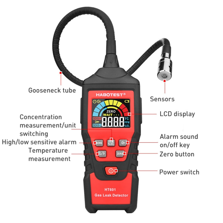 HABOTEST HT601B Combustible Gas Detector Thousand Battery Model with Numerical Display - Gas Monitor by HABOTEST | Online Shopping South Africa | PMC Jewellery | Buy Now Pay Later Mobicred