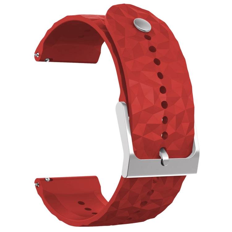 For Suunto 9 Rhombus Texture Silicone Watch Band(Dark Red) - free shipping - PMC TechLife - Order now!