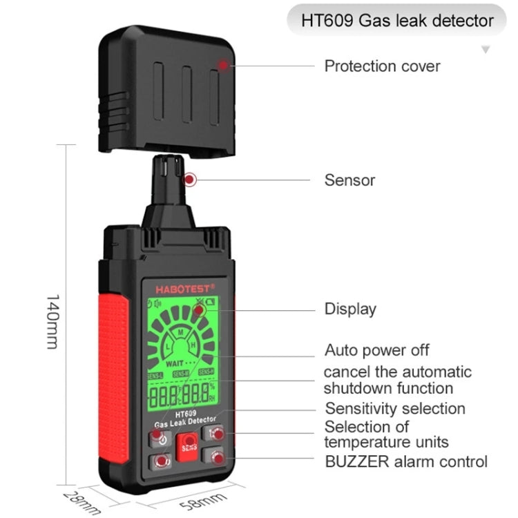 HABOTEST HT609 Portable Combustible Gas Detector - free shipping - PMC TechLife - Order now!