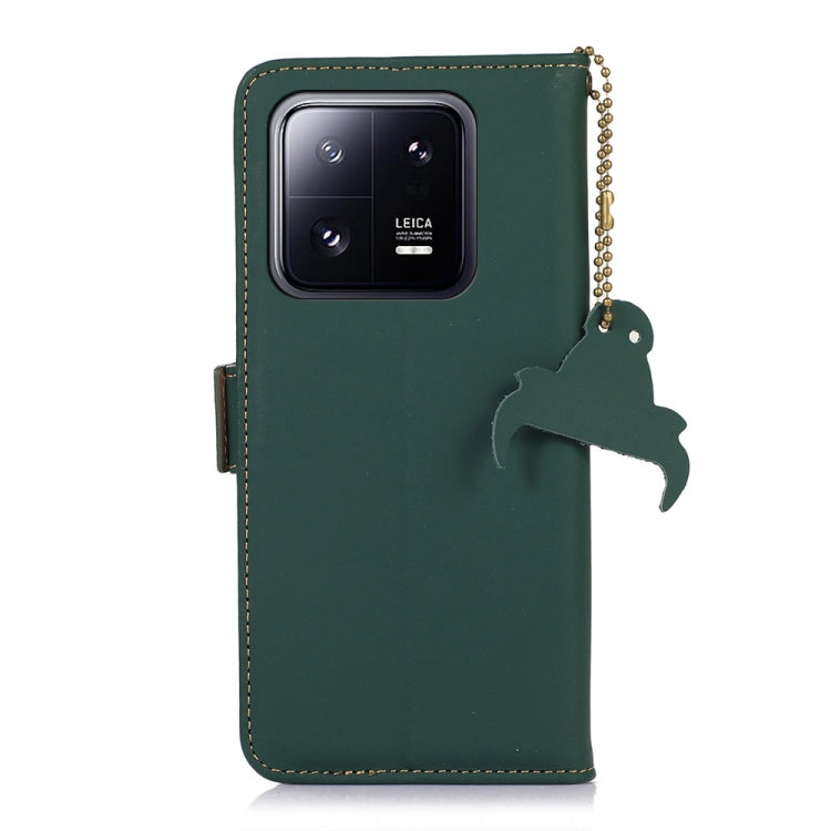 For Xiaomi 13 Pro Genuine Leather Magnetic RFID Leather Phone Case(Green) - 13 Pro Cases by PMC Jewellery | Online Shopping South Africa | PMC Jewellery