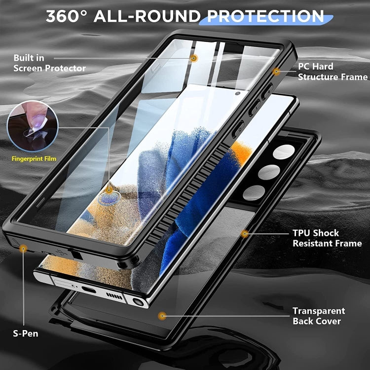 For Samsung Galaxy S23 Ultra 5G RedPepper 360 Full Body Life Waterproof Phone Case(Black) - Galaxy S23 Ultra 5G Cases by RedPepper | Online Shopping South Africa | PMC Jewellery | Buy Now Pay Later Mobicred