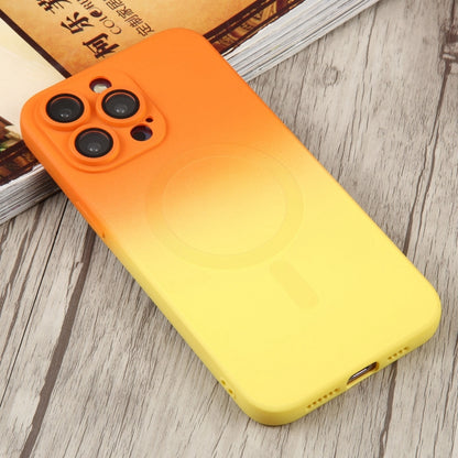 For iPhone 14 Pro Max Liquid TPU Silicone Gradient MagSafe Phone Case(Orange Yellow) - iPhone 14 Pro Max Cases by PMC Jewellery | Online Shopping South Africa | PMC Jewellery