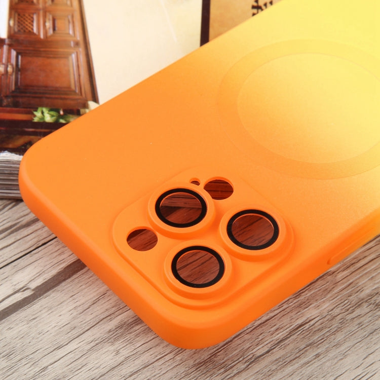 For iPhone 14 Pro Max Liquid TPU Silicone Gradient MagSafe Phone Case(Orange Yellow) - iPhone 14 Pro Max Cases by PMC Jewellery | Online Shopping South Africa | PMC Jewellery