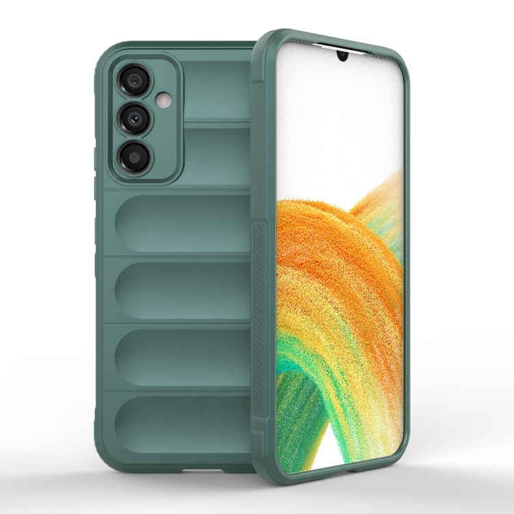 For Samsung Galaxy A34 5G Magic Shield TPU + Flannel Phone Case(Dark Green) - free shipping - PMC TechLife - Order now!