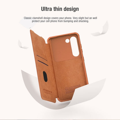 For Samsung Galaxy S23 5G NILLKIN QIN Series Pro Sliding Camera Cover Design Leather Phone Case(Brown) - Galaxy S23 5G Cases by NILLKIN | Online Shopping South Africa | PMC Jewellery | Buy Now Pay Later Mobicred