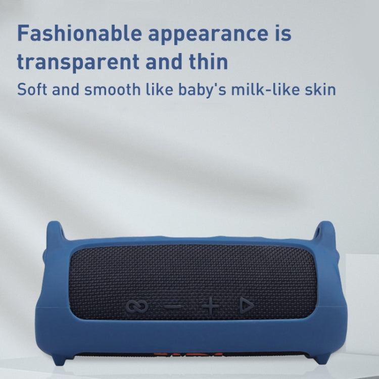 For JBL Flip 6 Bluetooth Speaker Portable Silicone Case with Shoulder Strap(Black) - Protective Case by PMC TechLife | Online Shopping South Africa | PMC TechLife