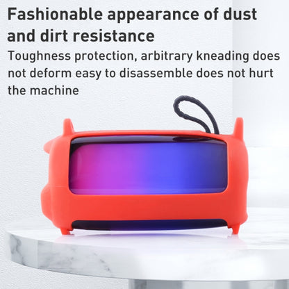 For JBL Pulse 5 Colorful Light Effect Bluetooth Speaker Silicone Case with Shoulder Strap(Red) - Protective Case by PMC Jewellery | Online Shopping South Africa | PMC Jewellery