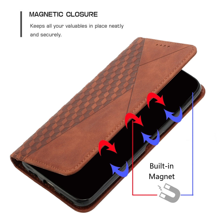 For Xiaomi Redmi Note 12 Pro+ Global / Note 12 Explorer Diamond Pattern Skin Feel Magnetic Leather Phone Case(Brown) - free shipping - PMC TechLife - Order now!